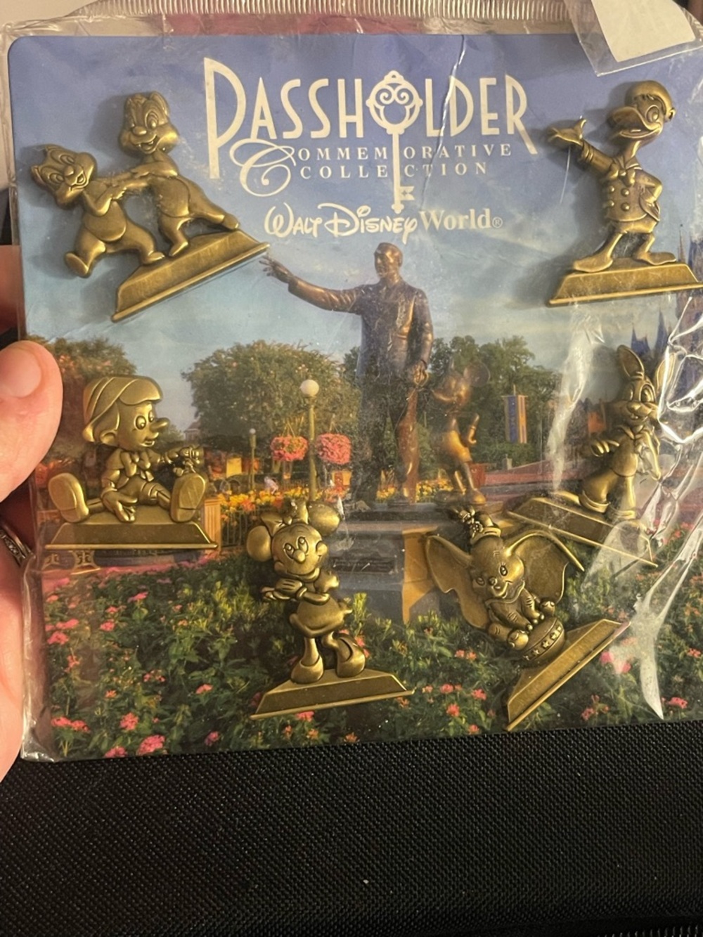 Disney Gold Tone Passholder Commemorative Character Pin Set